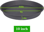 6 Pack of 10 inch Plant Saucer Gray, Heavy Duty Plastic Plant Saucer 10 inch - Image 2