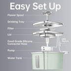 Veken Innovation Award Winner Stainless Steel Cat Water Fountain, 108oz/3.2L - Image 7