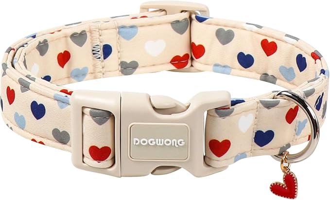 DOGWONG Valentine's Dog Collar-Hearts Print Dog Collar by DOGWONG