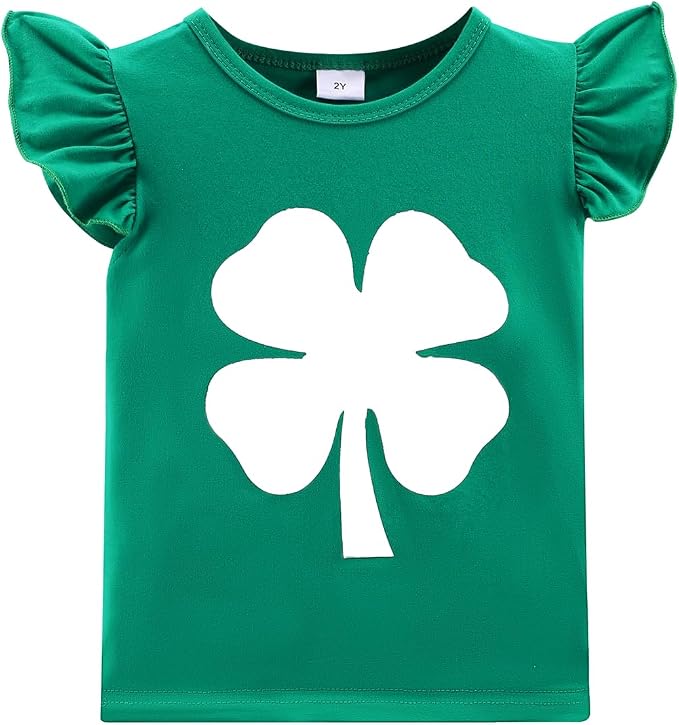 Girls Skirt Set 2 Piece Outfit Toddler Summer Clothes Ruffle Sleeve T-Shirt Bow - Image 4