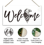 Welcome Sign for Front Door, Welcome Decor Wooden Hanging Sign, Patriotic Theme - Image 3
