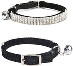 CHUKCHI Soft Velvet Safe Cat Adjustable Collar Bling Diamante - Image 3