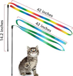 LASOCUHOO Interactive Cat Rainbow Wand Toys, Interactive Cat Teaser Wand String - Image 6