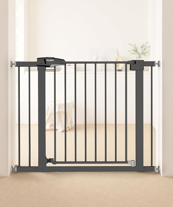Baby Gate for Stairs, 29.5-40.5" Dog Gate for Doorways, Walk Thru Auto Close by PLZOIT-Baby