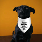 She Said Yes Dog Bandanas, Wedding Dog Scarf, Engagement Announcement Pet Scarf - Image 4