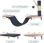 Cat Wall Shelves, Solid Wood Cat Wall Furniture Set, - Image 6
