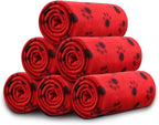 Comsmart Dog Blankets for Small Dogs, 6 Pack Puppy Blanket Cute Paw Print Pet by Comsmart