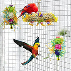 EBaokuup 3Pack Bird Chewing Toys Foraging Shredder Toy Parrot Cage Bird Loofah - Image 5