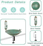 DREAMSOUL 13 Inches Deck Bird Bath, Metal Bird Bath Bowl Unheated - Image 2