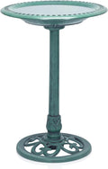 Alpine Corporation TEC116 Outdoor Aged Green Pedestal Birdbath by AlpineCorporation