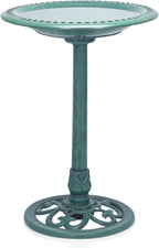 Alpine Corporation TEC116 Outdoor Aged Green Pedestal Birdbath by AlpineCorporation