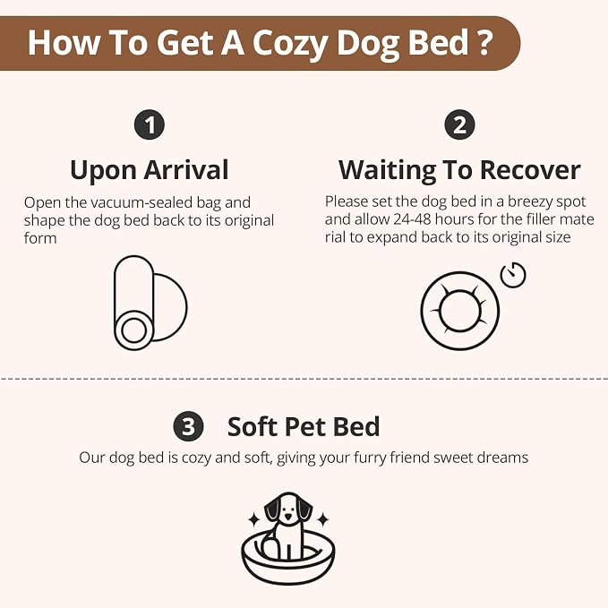 JOLLYVOGUE Calming Dog Bed Medium Size Dog, Anti-Anxiety Donut Medium Pet Bed - Image 8