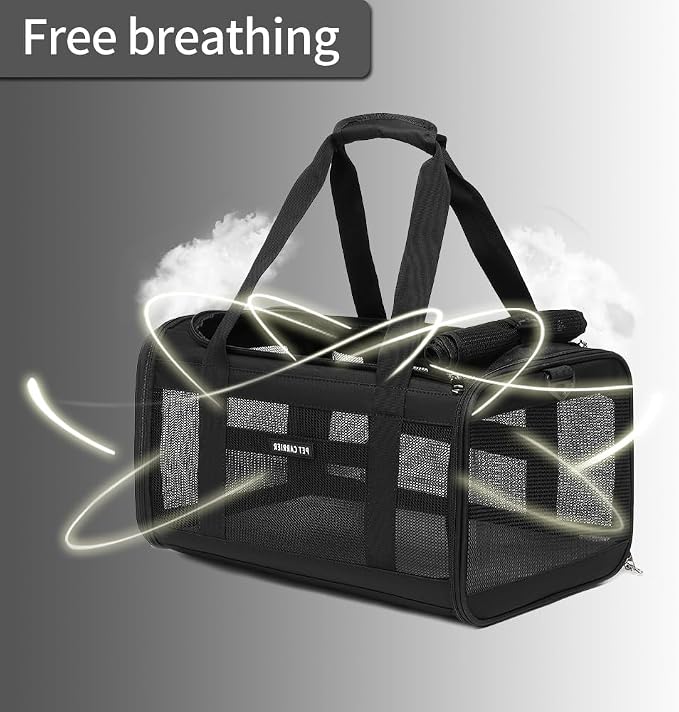 Airline Approved Pet Carrier for Cats and Small Dogs up to 15 lbs, Breathable - Image 3
