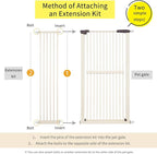 Lumizone Extra Tall Cat Gate Extension Kit 61.02" High Pressure Mounted 12.6" - Image 2