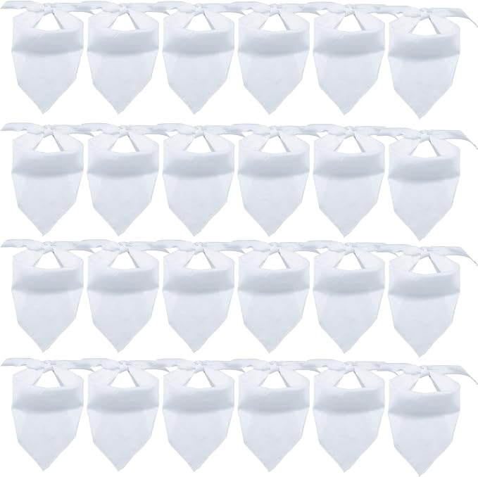 24 Pieces Sublimation Pet Bandanas White Heat Transfer Triangle Dog Scarf Blank by GroceryProduct