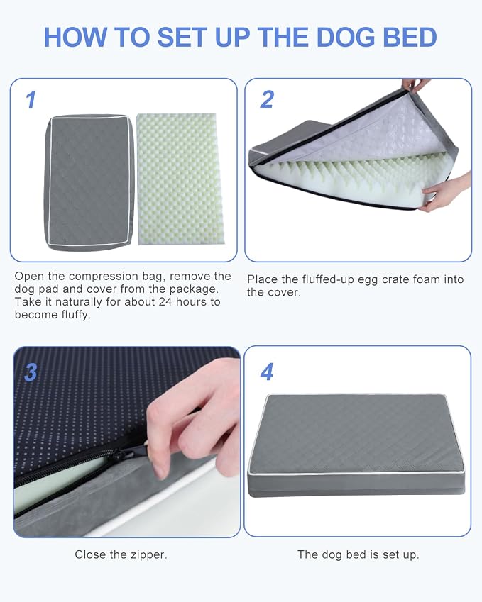 KSIIA Extra Large Dog Bed for Crate Pad Waterproof Dog Bed - Image 8