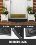tchdio Door Mat Outdoor Indoor Entrance Doormat-Semicircular Durable Rubber Non - Image 4