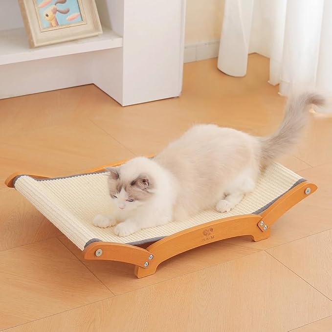 Extra-Larger Sisal Cat Scratcher Bed, Durable Cat Scratching Post by ZLAFM