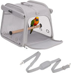 Portable Small Bird Travel Cage Carrier, Parrot Parakeet Cockatiels Bird Travel by GRLEAYIE