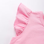 Girls Skirt Set 2 Piece Outfit Toddler Summer Clothes Ruffle Sleeve T-Shirt Bow - Image 6