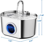Cat Water Fountain Stainless Steel: 74oz/2.2L Cat Fountain - Image 9