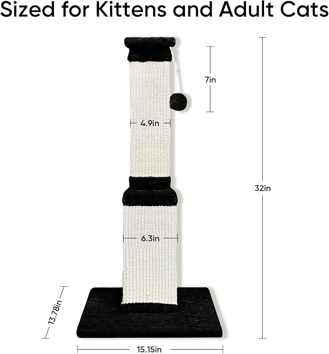 AGYM Cat Scratching Post, 32 Inch Cat Scratching Posts - Image 3