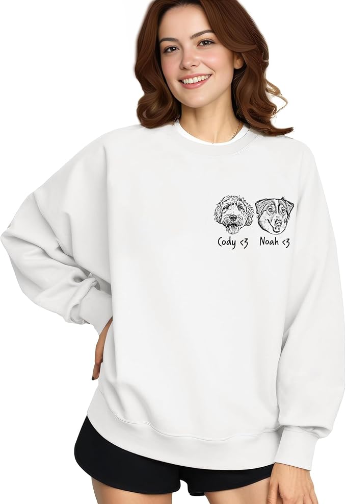 Custom Dog Face Sweatshirt Hoodie T-Shirt, Custom Pet Name, Personalized Pet - Image 4