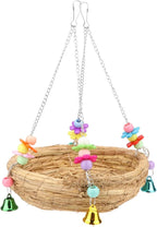 Hypeety Natural Handwoven Straw Nest Bed Large Bird Swing Toy - Image 4