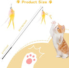 Pawaboo Feather Teaser Cat Toy, Interactive Feather Wand Cats Toy Flying - Image 7