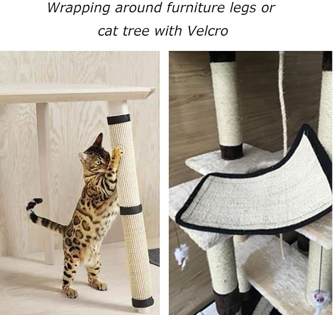 HAOZAIKEJI Cat Scratcher Mat Sofa Protector Natural Sisal Cat Scratching Mat - Image 5