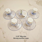 Cat Window Perch with 2 Stairs, Natural Wood, 5 Strong Suction Cups - Image 6