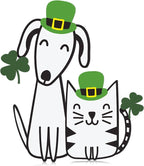 Fiwochic St Patrick's Dogs Cat Decorations Metal Shamrock Wall Art Irish Pet by Unknown