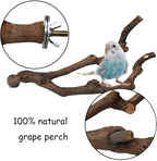 kathson Natural Parrot Perch Bird Stand Pole Wild Grape Stick Paw Grinding Fork - Image 3