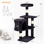 BestPet | 36" Cat Tree Tower | Dark Gray | Sturdy Multi-Level Cat Tree - Image 8