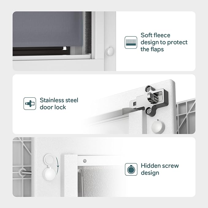 Baboni 3-Flaps Pet Door for Interior and Exterior Doors, Durable Plastic Frame - Image 5