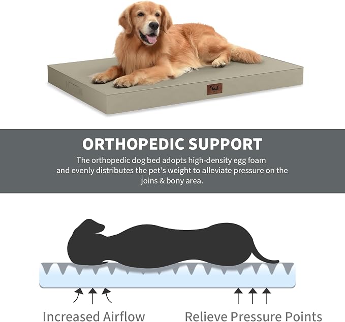 Outdoor Orthopedic Dog Bed for Medium Dogs & Cats, Waterproof Flat Pet Mat - Image 3