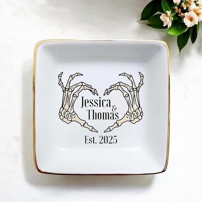 Custom Skeleton Hand Ring Dish Engagement Gift, Funny Engaged Ring Holder - Image 5