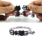 Cat Collar Breakaway with Bell and Bow Tie, Plaid Design Adjustable Safety - Image 6
