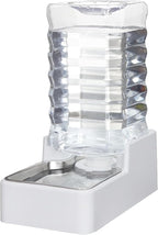 Automatic Dog Water Dispenser: White 9L Stainless Steel Gravity Feeder by MASOCAT