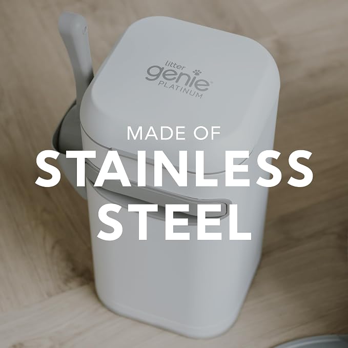 Litter Genie Platinum Pail Made of Durable Stainless Steel Includes 1 Easy Roll - Image 3