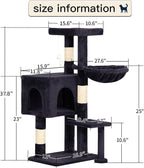 BestPet | 37" Cat Tree Tower | Dark Gray | Sturdy Multi-Level Cat Tree - Image 7