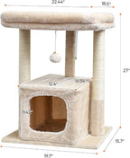 SYANDLVY 27" Cat Tree for Indoor Cats, Activity Tower - Image 3