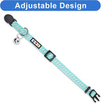 Pawtitas Personalized Teal Reflective Cat Collar – Adjustable Custom Collar - Image 4