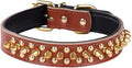 Spiked Studded Dog Collar, Genuine Leather Dog Collar, Adjustable Pet Collars by Unknown