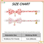 2 Pack Floral Cat Collars with Bow Tie and Bell Adjustable Breakaway Bowtie - Image 6