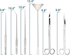 Segarty Aquarium Aquascaping Tools, 6 in 1 Stainless Steel Silver Aquascaping - Image 2