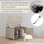 unipaws Top Opening Cat Litter Box Enclosure, Flip Top XL Extra Large Cat Box - Image 4