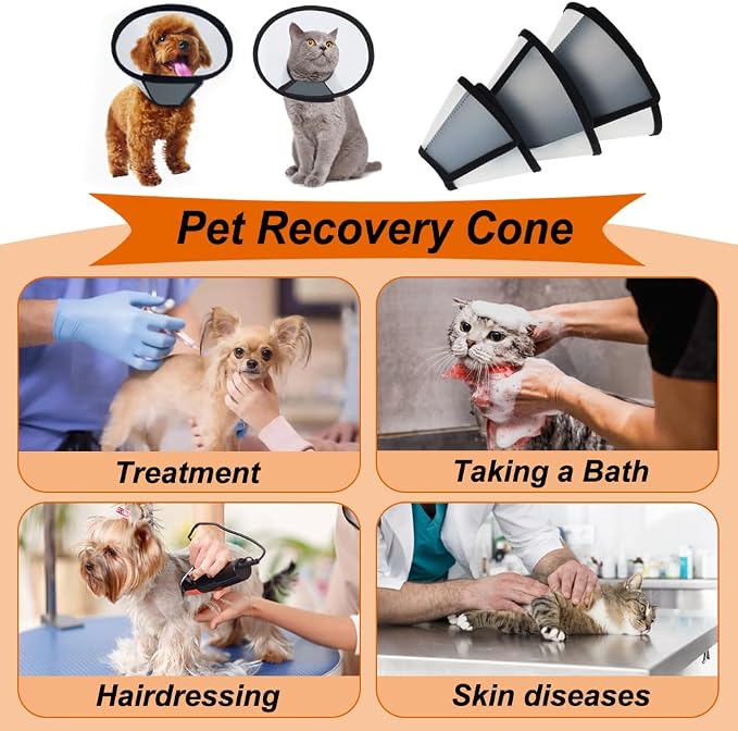 Vivifying Cat Cone, Adjustable Recovery Pet Cone, Lightweight Plastic - Image 6