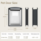 MAVRICFLEX Cat Door for Door, All-Stainless Steel Frame Cat Door - Image 3