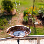DREAMSOUL Deck Bird Bath with Feeder, Metal Birdbath Bowl - Image 8